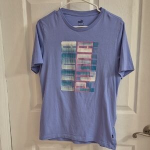 Puma Lavender Tee with Vibrant Graphic